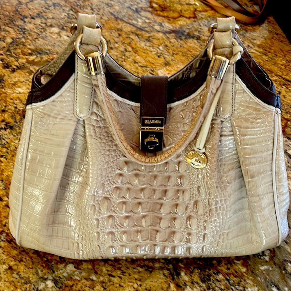 Brahmin Croc Embossed Handbag